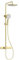 Colonne de douche,Or brossé Colonne de douche thermostatique,Ensemble de colonne de douche 3 en 1 avec grande pomme de Douche à effet pluie de 260 x 260 mm,Douche à effet pluie avec accessoires