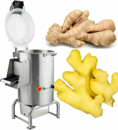 Washing Machine and Peest of Stainless Steel Potatoes, Electric Slicer, Potato Crusher, Vegetable Washing Machine with Access to Water Pipe, Automatic Rotating Fruits Peel, 110 V