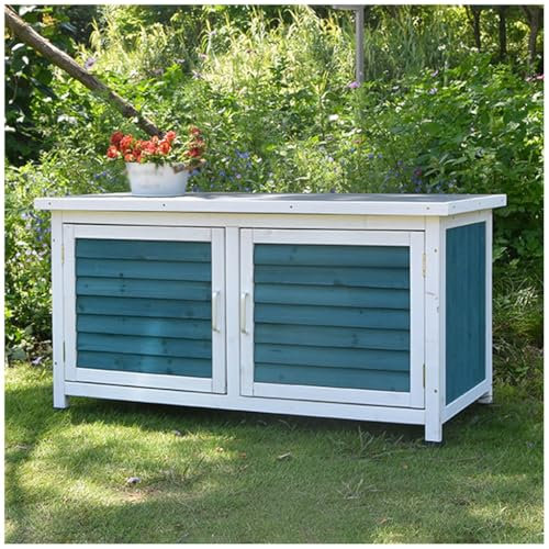 Armoire de rangement d'extérieur en bois avec double porte, organiseur de jardin durable pour terrasse et jardin