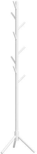 HOMCOM Appendiabiti in legno massello a forma di albero con 8 ganci per vestiti, cappello borse per corridoio, ingresso camera da letto, 40 x 40 x 165 cm, bianco