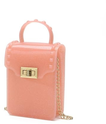Jelly Umhängetasche, PVC, transparent, Bonbonfarben, Handtaschen mit Kette, Mini-Gelee-Geldbörse, kleine Umhängetasche, Handy-Geldbörsen, Schultertasche