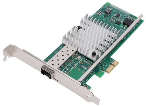 VBESTLIFE Tarjeta de Red 10G PCIE X1 con Puerto SFP+, Adaptador de Red de Fibra Ethernet Compatible con Chip 82599EN