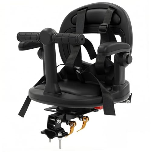 Uanqfegy Siège de vélo Rotatif pour Enfant à Montage Avant avec Double Verrouillage sécurisé – Siège de vélo pour Enfants 1 à 6 Ans, accoudoirs réglables, Installation Facile,