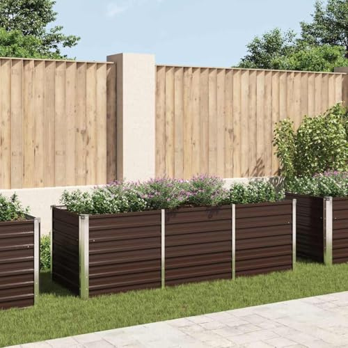 ChicAbode Garten-Hochbeet Braun 240 x 80 x 77 cm Verzinkter Stahl