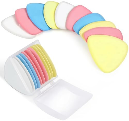 Gesso da Sarta Professionale 10 Pezzi, Gessetti Colorati per Tessuti in 4 Colori, Gesso Triangolare per Sartoria e Cucito, Marcatori per Marcatura Stoffa e Modellismo (47x3mm)