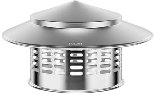 6 Inch Chimney Caps for Outside Waterproof Stainless Steel Chimney Cover with Screen for Wood Stove Pipe & Fireplace Cap, Caps for Outside, 6 Inch Cap, Cover