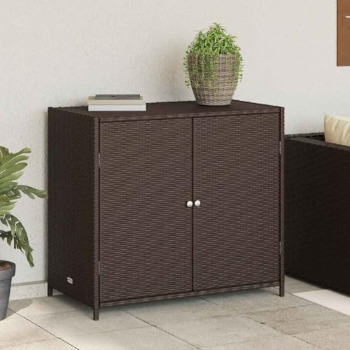 Lumanois Gartenschrank Braun 83x45x76 cm Poly Rattan,9.4kg,365544