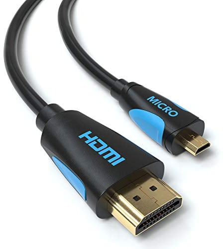 JAMEGA - 2m Micro HDMI-Kabel 2.0 | 4K Ultra HD 2160p / Full HD 1080p | 3D / ARC/CEC/HDR | High Speed mit Ethernet kompatibel mit Raspberry Pi 4, Gopro, Lenovo, TV, PC, Notebook