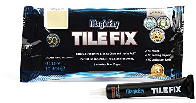 MagicEzy Tile Fix: Strong Scratch Repair Touch Up Filler for Cracked, Chipped, Scratched Porcelain Tiles - Gap Filler (Honey Beige)