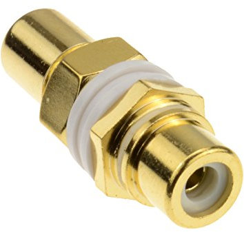 Cinch RCA Panneau Montage Femelle Par adaptateur Blanc l'audio Plaqués Or