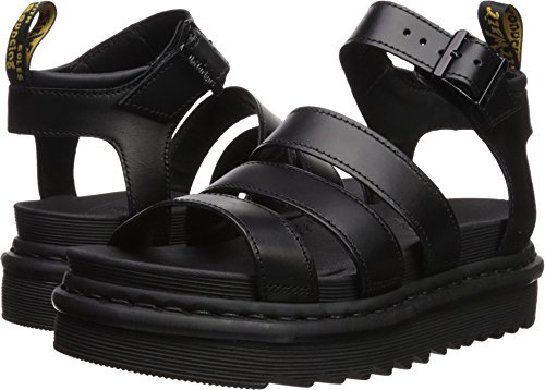 Dr. Martens Women's Blaire Fisherman Sandal, Black Brando Leather, 9M