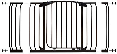 Dreambaby G2190BB extra großes Schutzgitter Set selbstschließend - 1 Gitter + 2 Verlängerungen (71-133cm) schwarz G2190BB