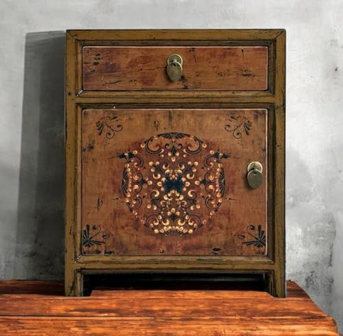 OPIUM OUTLET Nachtkästchen Nachttisch Nachtkommode Nachtschrank Nachtschränkchen Kommode Schrank chinesisch asiatisch orientalisch braun