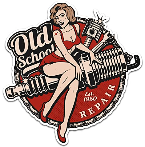 Retro Vintage Aufkleber -Finest Folia Sticker Old School Ace Kult Rockabilly (#22 Spark Plug)
