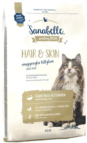 Sanabelle Hair & Skin | Katzentrockenfutter für Rassekatzen zur Unterstützung der optimalen Fellausprägung | 4 x 2 kg