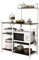 sogesfurniture Estante de Cocina Estantería para Microondas Estantería Metálica, 3 + 4 Niveles Baker's Rack Soporte para Carro de Microondas Estantes de Almacenamiento, Nogal Negro 172-BK-BH