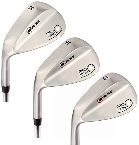 Ram Golf Pro Spin 3 Wedge Set - 52° Gap, 56° Sand, 60° Lob Wedges - Mens Left Hand