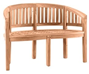 Möbilia® halbrunde Gartenbank, 2-Sitzer - Teakholz Natur (73573)