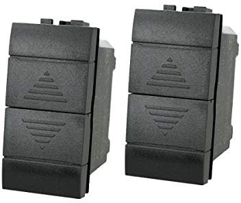 2 Pezzi Pulsante Interbloccato Doppio Saliscendi, Compatibile Con Bticino Living Light (Nero)