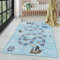 Carpettex Kinderteppich rutschfest | Piratenreise mit Zahlen Design 120 x 170 cm | Kein Abwurf | Kurzflor und Waschbarer Spielteppich für Kinderzimmer für Mädchen und Jungen | Wal und AFFE im Meer