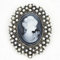 Hochzeitsfeier Königin Dame Vintage viktorianischen Design Cameo Bronze Brosche Pin