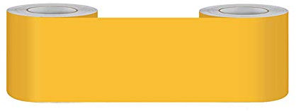 Selbstklebende Bordüre Gelb matt10cmX500cm Stock Wasserdichte Entfernbare Tapeten Bordüre Aufkleber Dekoration für Wohnzimmer Badezimmer Küche Fliesen