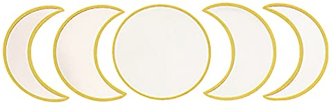 JAWSEU 5 Stück Spiegel Wandaufkleb, Mondphase Wandspiegel mit Aufklebern, Boho dekorative Spiegel für Schlafzimmer Wohnzimmer Kinderzimmer