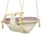 Babyschaukel Kleinkindschaukel Babyliegeschaukel Stoffschaukel Babywippe Wiege (Muster: cremefarben, rosa)