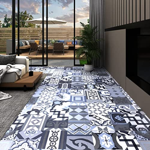 Bodenbelag, selbstklebende PVC-Bodenplatte Bunte Bedruckte 5,11 m² Vinylfolie für Möbel und Boden Dekoration Bodenbelag Balkon Zuhause Wohnzimmer