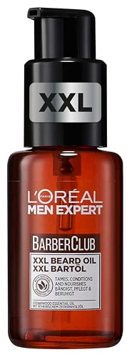 L'Oreal Men Expert Barber, Aceite para barba larga de uso diario, Enriquecido con aceite de cedro: doma, acondiciona y suaviza el vello facial, Tamaño XXL, 50 ml