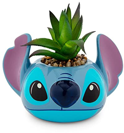 Disney Lilo & Stitch Mini-Pflanzgefäß aus Keramik mit künstlichen Sukkulenten, 7,6 cm