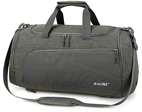 G4Free 45L/60L Bolsa de Deporte Grande & Bolsa de Viaje para Mujeres y Hombres/con Compartimento para Zapatos y Compartimento Húmedo Mochila Gimnasio para la Escuela, Deportes, Fitness y Viajes