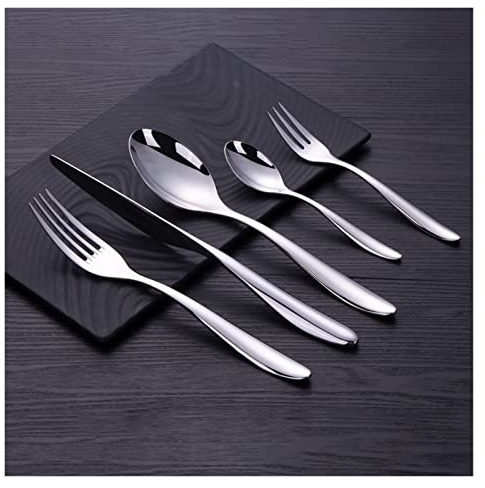 HODAGES Party 5PC Western Couverts Pas Cher Couteau Fourchette Cuillère 18/10 Voyage en Acier Inoxydable Portable Vaisselle Restaurant Couverts Service Alimentaire Exceptionnel (Color : 15pcs)