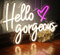 Hello Gorgeous Leuchtreklamen, weißes LED-Licht, Hello Beautiful, Wandkunst, Geschenk für Heimdekoration, Hochzeit, Geburtstag, Hintergrund, Junggesellinnenabschied, mit dimmbarem Schalter