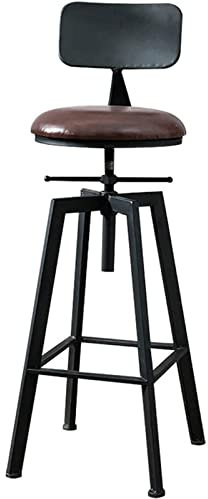 ABGRC Moderner minimalistischer Barhocker, Barhocker mit schmiedeeiserner Rückenlehne, stabile Dreibein-Barstühle, eleganter Barsitz mit hohem Bein