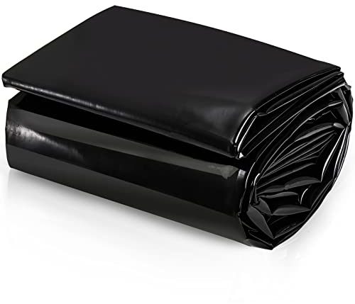 yarlung 3 x 3 m Teichfolie, 20 mm Teichhaut-Matte, schwarze HDPE-Teichfolie für Fischteiche, Wasserfall, Wasserspiele, Gartenbrunnen