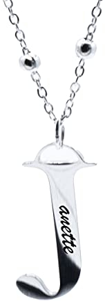 Juwelier Schönberg Buchstabenanhänger mit Kette | Damenanhänger mit WUNSCHGRAVUR| Kettelänge veränderbar | Kettenanhänger | Kugelkette (Buchstabe J)