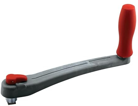 wellenshop Winschkurbel mit Arretierung grau | rot 200/250 mm Größe 250 mm