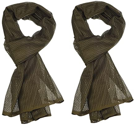 PATIKIL 63x20 Tarnung Netztuch Tarnfarbe Scarf 2Pack Tarnfarbe Netztuch Schleier Wüste Netz Schals für Draußen Aktivitäten Grün