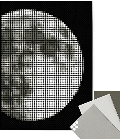 dot on Pixelart moon - DIY Poster 50x70 cm - Bastelset Kunst mit Klebepunkten Stickerset Mosaik Aufkleber Basteln Selbermachen DIY Stickerart Mond
