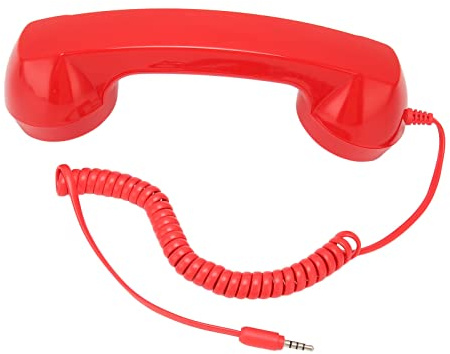 Tnfeeon Handyempfänger, Strahlungssicherer Retro-Handyhörer, Klarer Klang mit Mikrofon für Smartphones (Rot)
