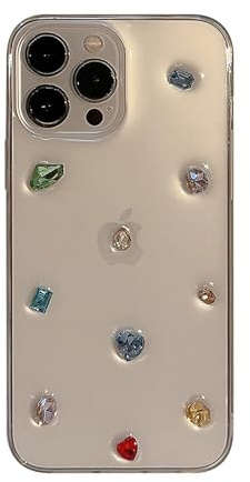 PODSI Luxuriös 3D Niedlich Strass Dekorieren Silikon Handyhülle for iPhone 15 14 13 12 11 Pro Max X XR XS Max Handyhüllen Weiche Rückenabdeckung (Color : Clear, Size : for iPhone 11)