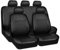 EsprAL 5-Sitzer Kompletter Satz Auto Leder sitzbezüge Sets, Für Audi A1 A2 A3 A4 A6 A7 A8 A5 wasserdicht rutschfest VerschleißFest Protektoren Zubehör,D/Black