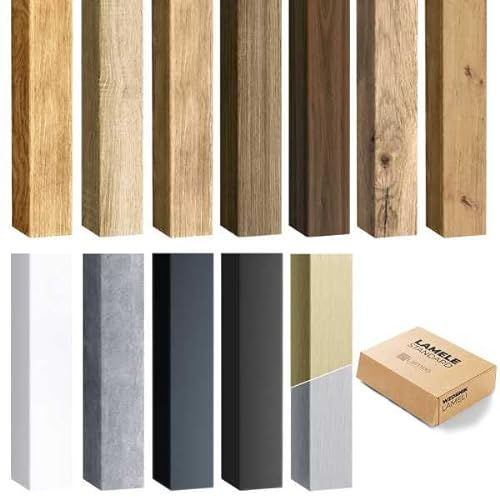 Lameo Wandpaneele 275 x 3 x 4 cm – Holzpaneele – Holzleisten – Holzwandpaneele – Lamellen - Latten - Lamellenwand (Farbmuster)
