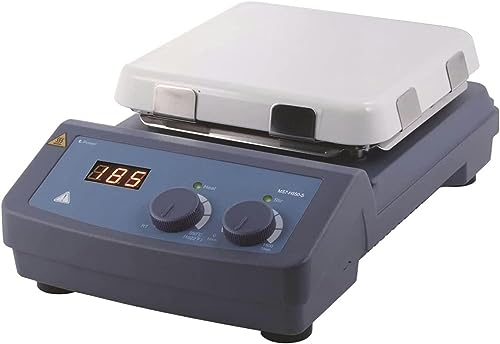 MS7-H550-S Agitador magnético con Placa calefactora Cuadrada LED Digital de 7'', Placa calefactora de vitrocerámica, Temperatura de Calentamiento de hasta 550° PORTÁTIL para UN Uso