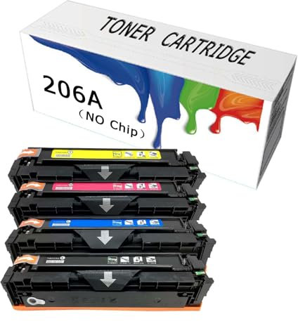 4er-Pack Toner-Vorteilspack, Ersatz kompatibel für HP 206A W2112A W2113A Tonerkartuschen, M283cdw M283cdn M283fdw M282nw M255dw M255nw Laserdrucker,4 Colors