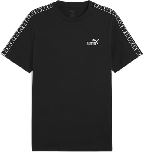 Puma Unisex ESS Tape Tee T-Shirts, Puma Black,