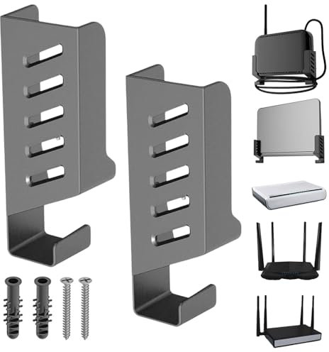 POHOVE Universal Wall Mount for Routers/TV Box/Network Switches/Modems/Laptop/Books,Universal Dock Wall Mount Bracket Multipurpose Holder Stand Shelf