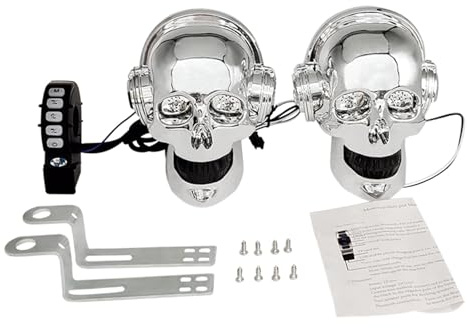 SANRLO Radio Motorrad Wasserdicht Totenkopf Subwoofer Bluetooth-kompatibel MP3-Player Motorrad