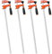 DURDUR Schraubzwingen 4 St./Set 850 mm Profi Schraub-Zwinge Spann-Weite 750 mm, F-Klemme aus Stahl- Gezahnte Stahlschiene- Spanntiefe 80 mm-aus